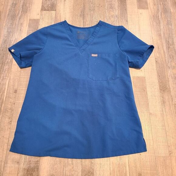 Figs short sleeve blue scrub top woman's size Medium - Picture 1 of 8